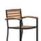 Flash Furniture Patio Bar Stool with Faux Teak Slats and Armrests XU-DG-HW6036B-ARM-GG - alternate 10